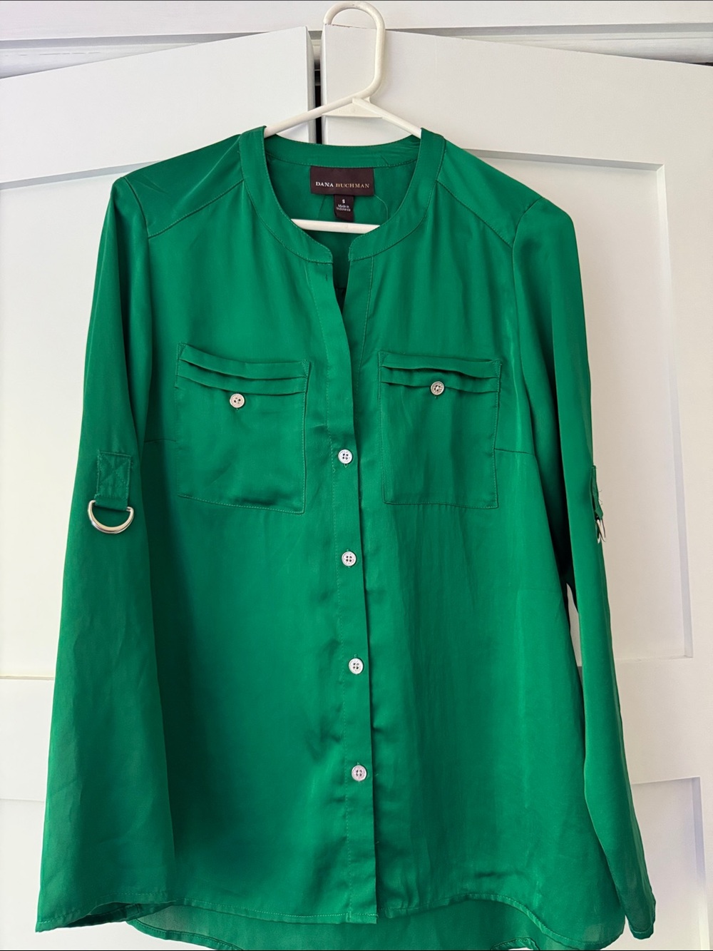 Dana Buchman Vibrant Green Long-Sleeve Button Shirt